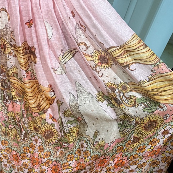 Zimmermann Kaleidoscope Bell Sleeve Gown Leo Zodiac Maxi Dress - Picture 6 of 13